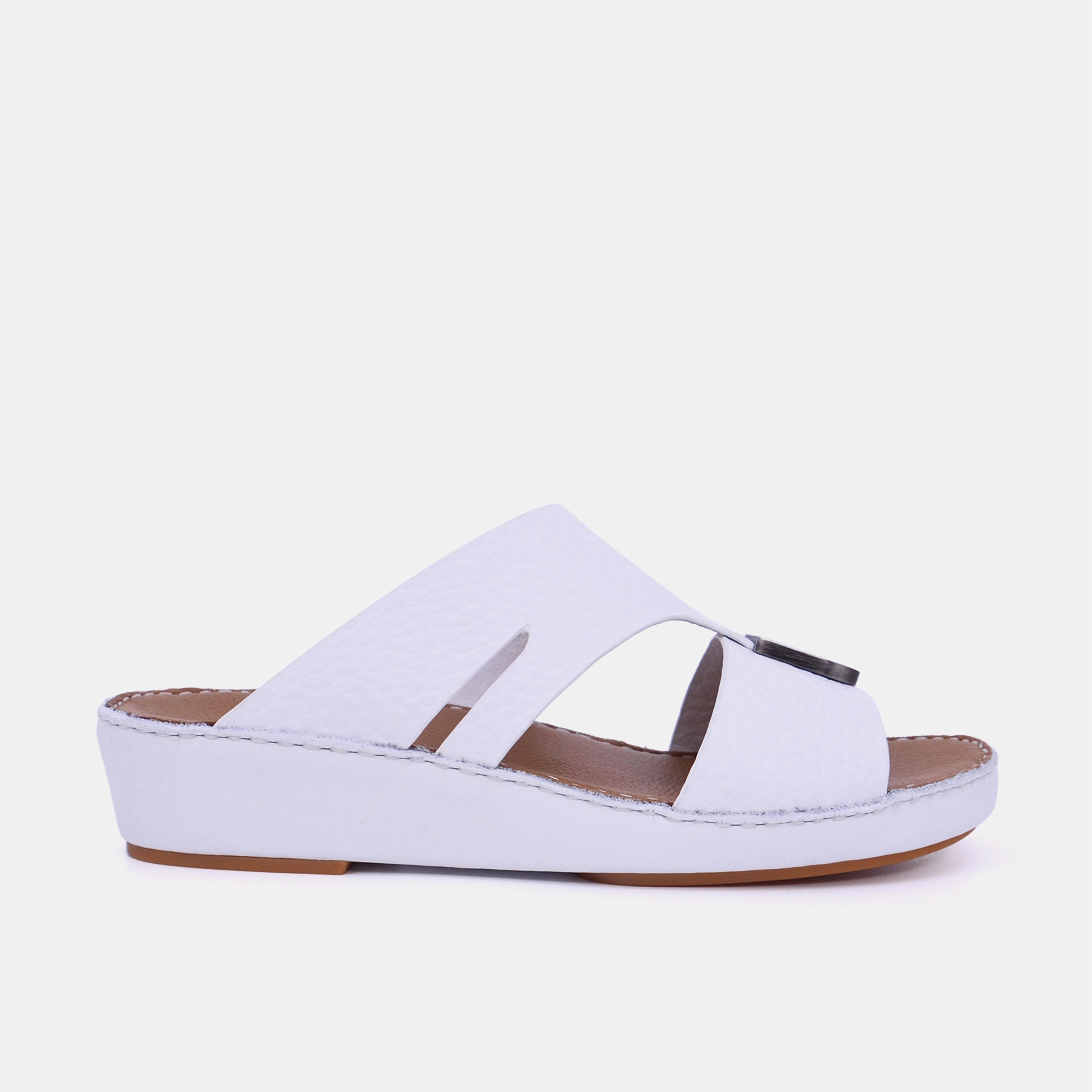 Barjeel Uno BS39 Men's Sandals-White